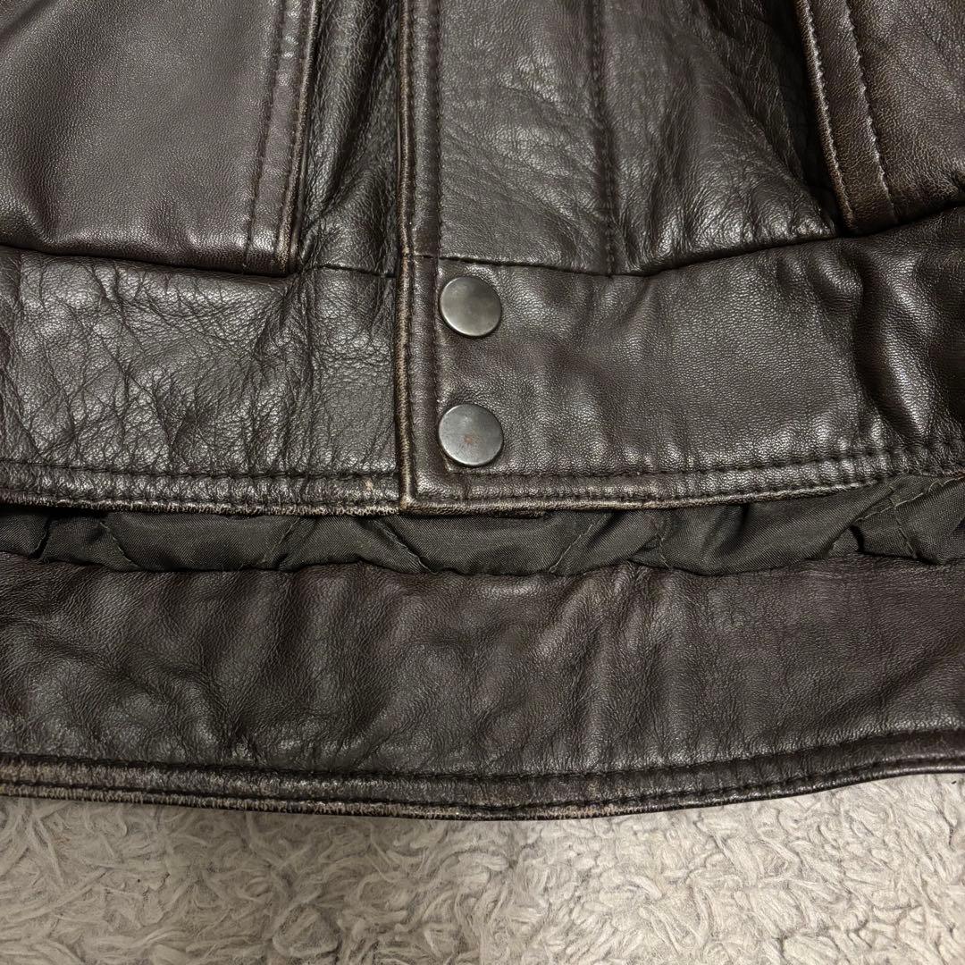 本革 リアルレザー ジャケット ブラウン A2ジャケット 90s Lサイズ