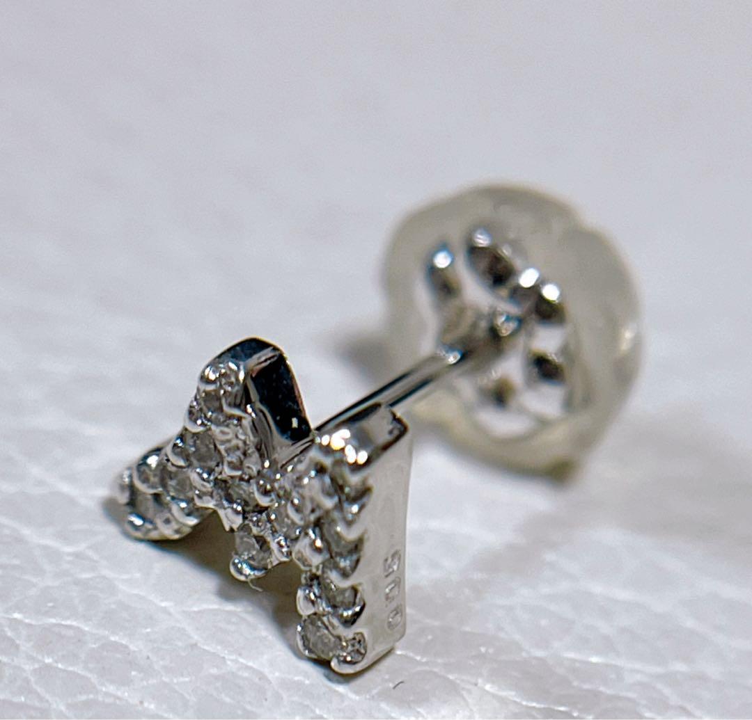 お値下げ最終日　テイクアップ　K18ホワイトゴールド　ダイヤモンドピアス　「Ｍ」 TAKE-UP ONLINE SHOP/テイクアップ公式オンラインショップ / K18