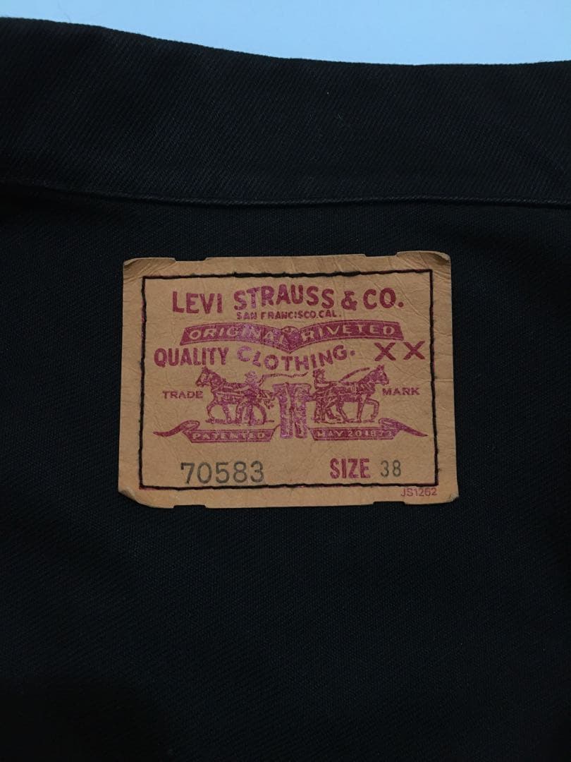 リーバイス1stデニムジャケットブラックデニム型番70583サイズ38インチ