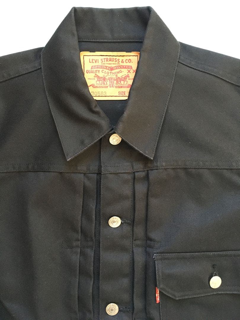 リーバイス1stデニムジャケットブラックデニム型番70583サイズ38インチ