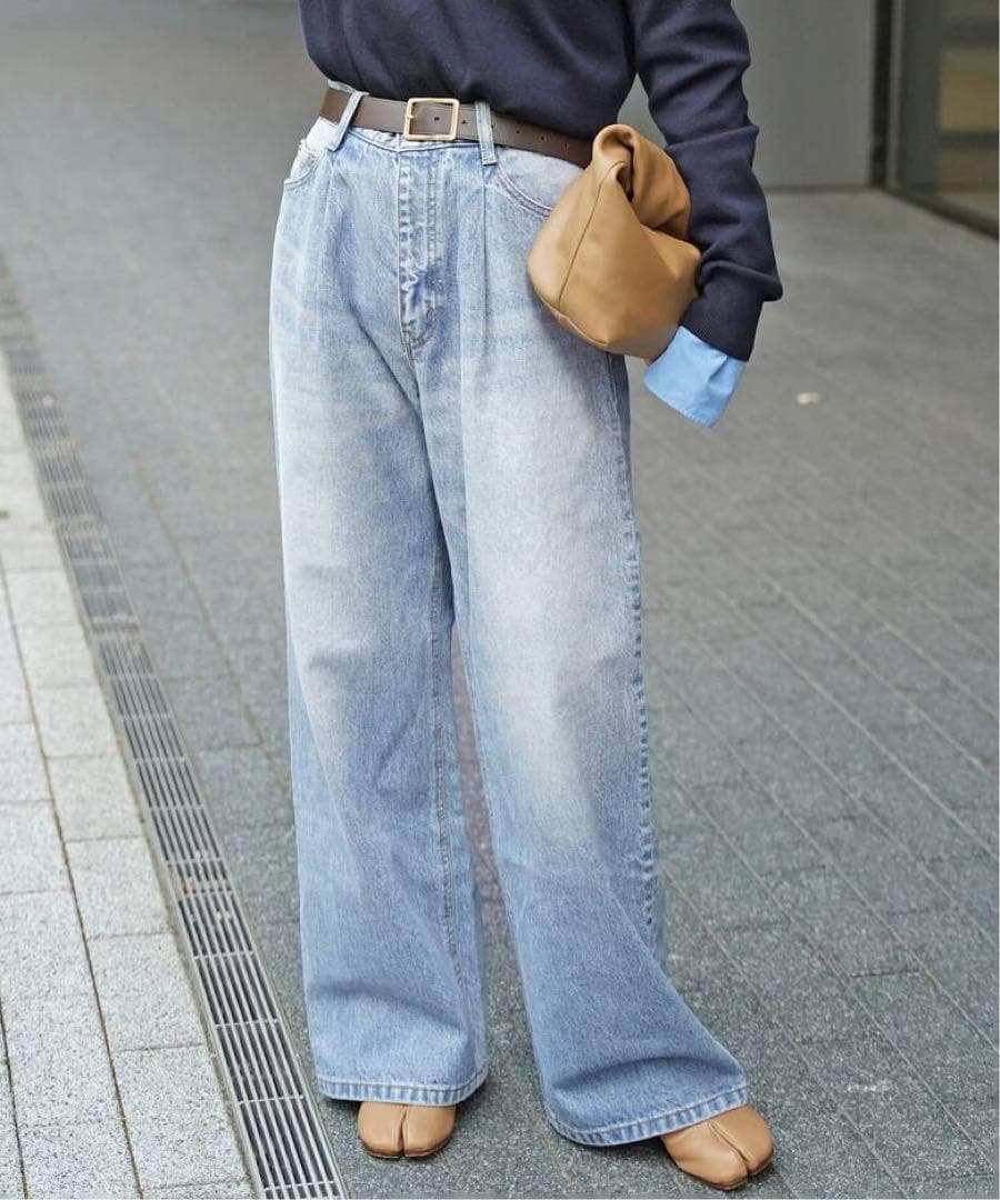 EVERYDAY I LIKE Tuck Buggy デニム 36 ブルー