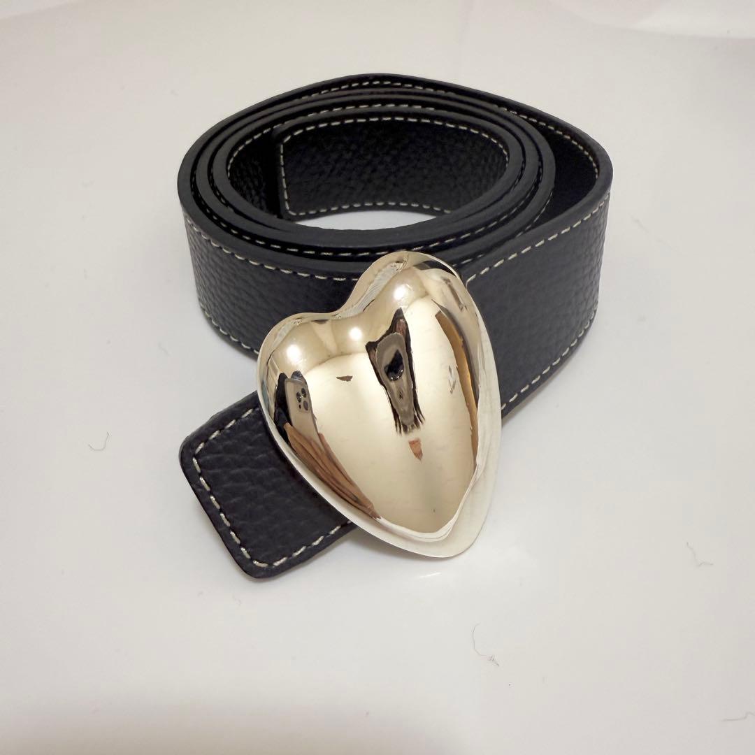アバケーション EART30 BUCKLE ネイビー　ハート　ベルト　別注 A VACATION 】ハートバックルベルト ネイビー/グレー - メルカリ