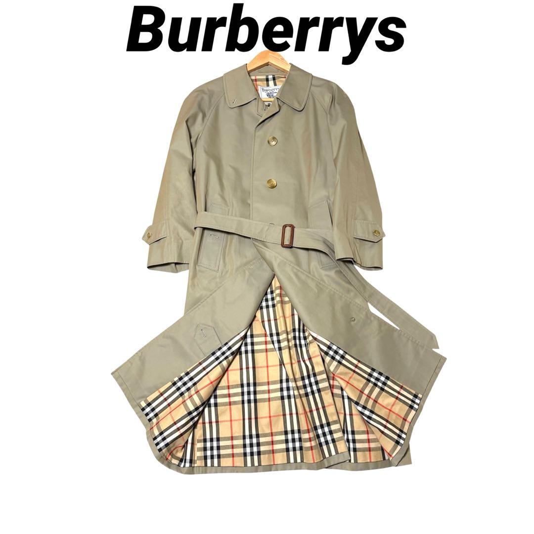 Burberrys バーバリー ノバチェック ステンカラーコート Aライン 美品 Burberrys 90s 白タグ バーバリー ステンカラーコート ノバ