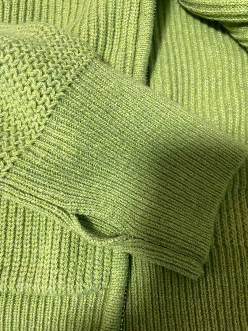 soerte ウールニットダブルジップフーディ グリーン - メルカリ