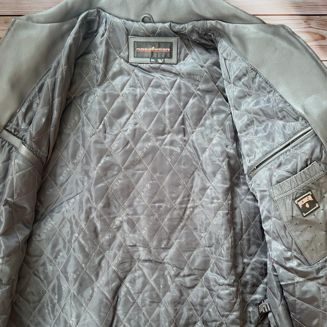 希少】ROCAWEAR レザー ジャケット グレー - メルカリ