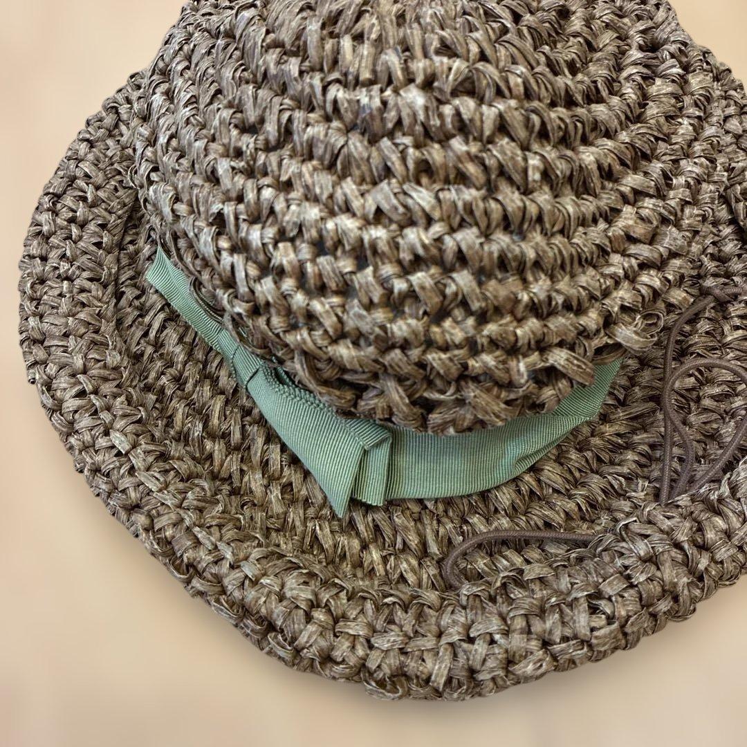 CA4LA カシラ 麦わら帽子 ペーパー ブラウン グリーンリボン - メルカリ