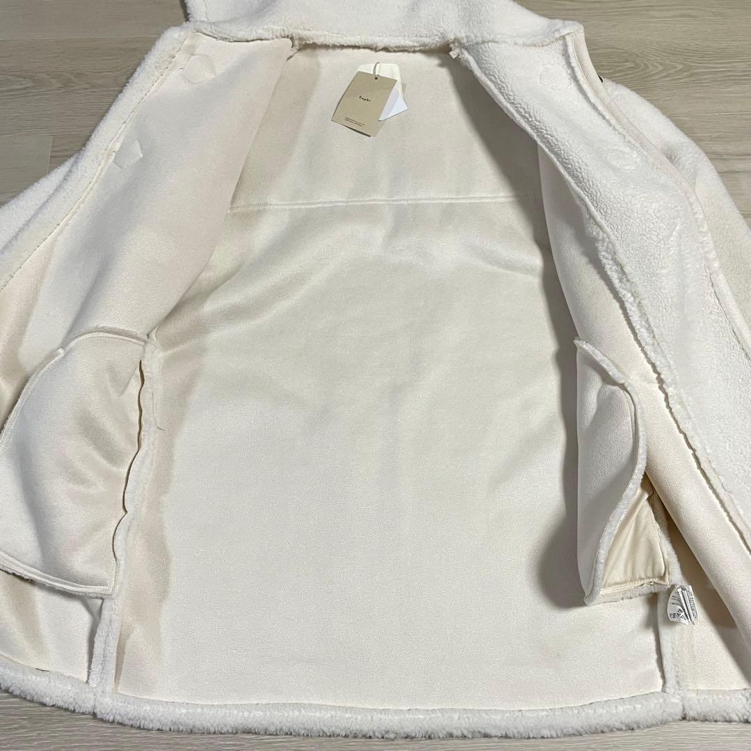 ☆Eaphi asymmetry boa jacket☆オフホワイト☆ボアコート - メルカリ