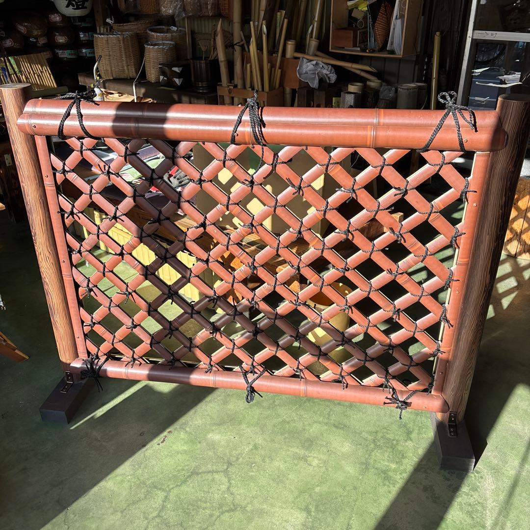 【カイナルさん専用】格子垣（人工煤竹）衝立式 人工竹パネルなごみ竹 煤竹 匠約900×1500mm 合成竹 竹垣根 竹垣