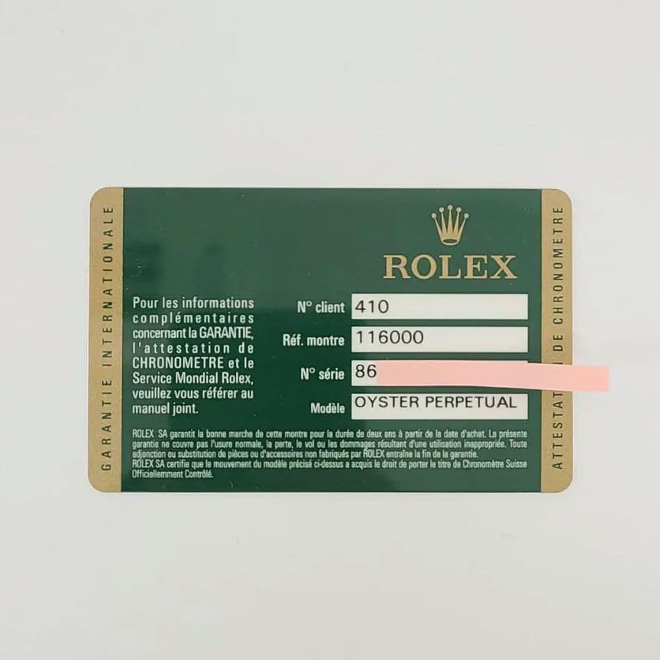 ロレックス ROLEX 116000 ギャランティカード ロレックスのギャランティーカード（保証書）とは？再発行や名義変更が