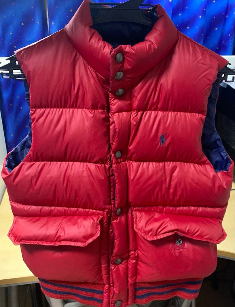 値下げ交渉OK】ラルフローレン リバーシブル ダウンベスト 150 M 赤 紺