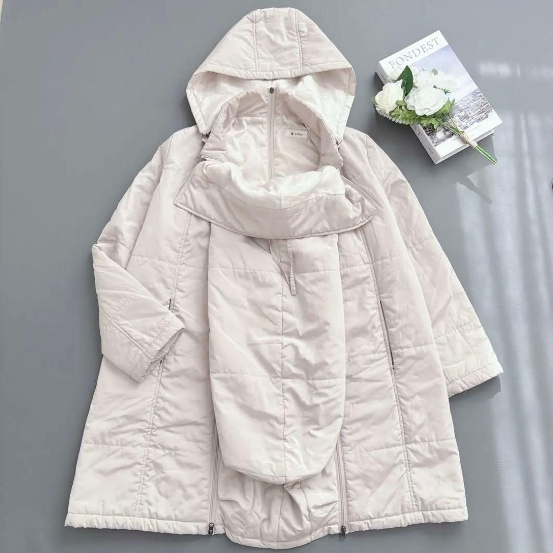 Milk tea 中綿ロングママコート 4way おんぶ 抱っこ ダッカー付 - メルカリ