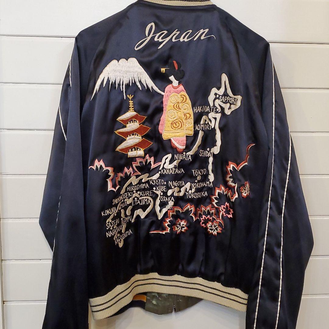 テーラー東洋 リバーシブル スカジャン 鷹 日本地図 舞妓 - メルカリ