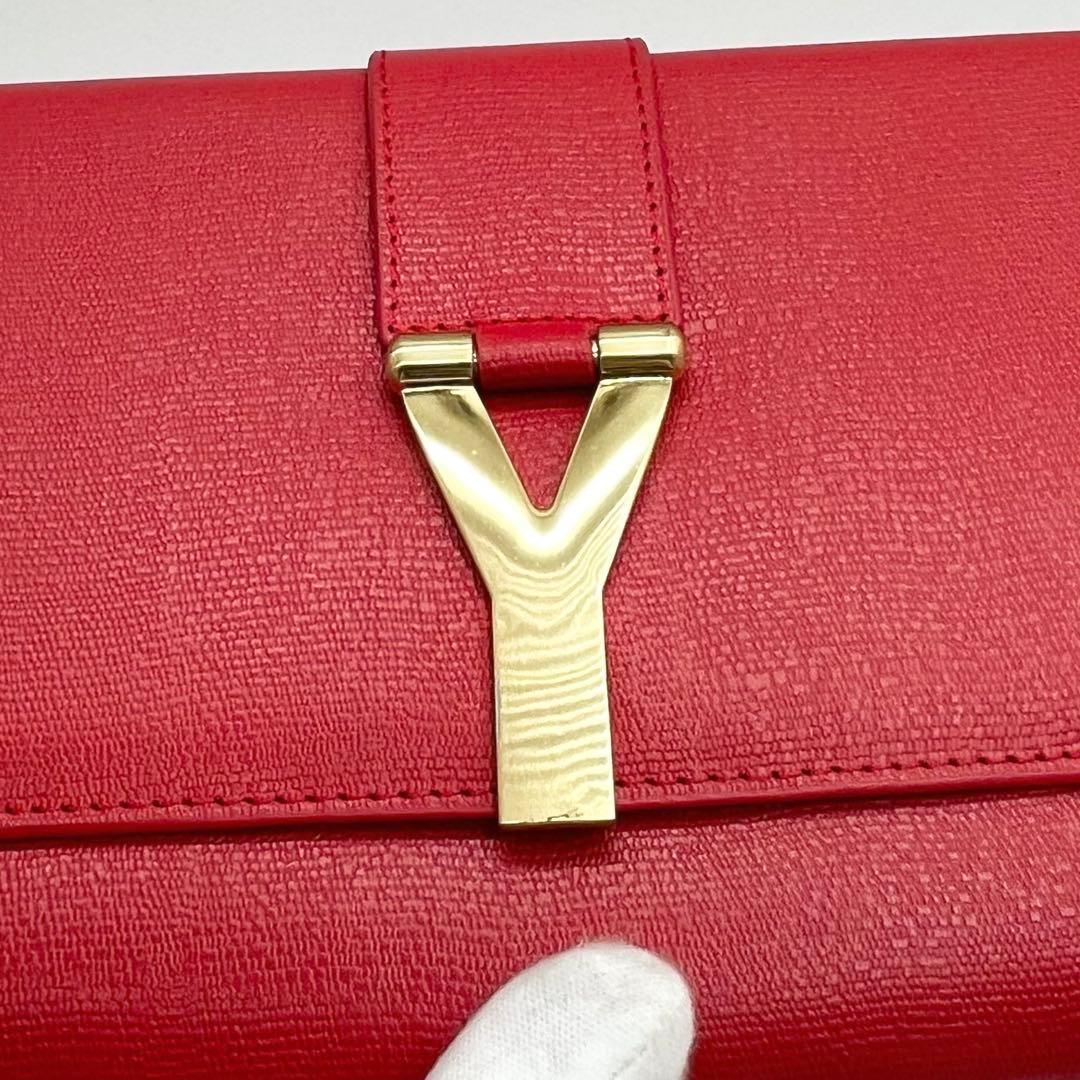 希少】イヴ・サンローラン クラッチバッグ Yライン レッド レア