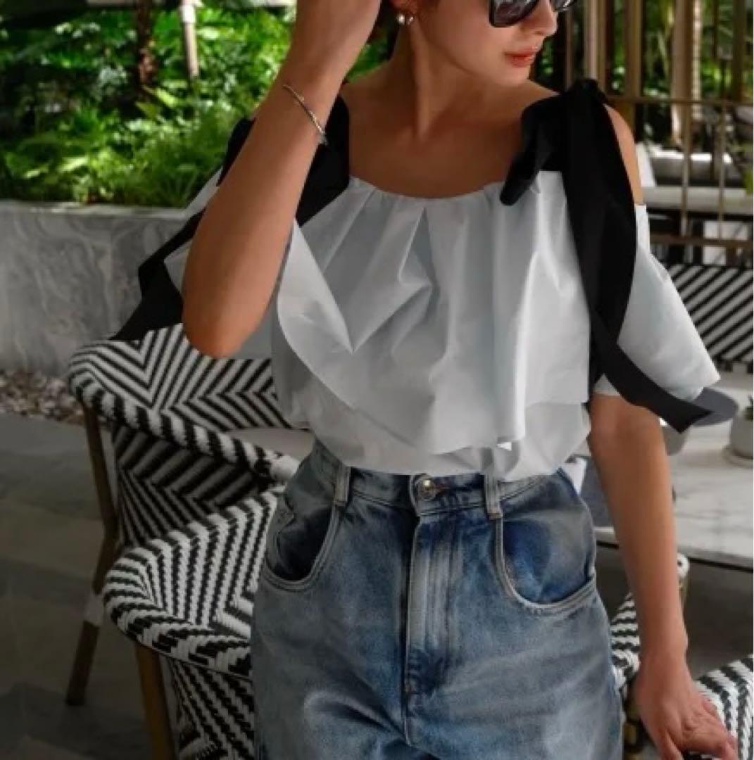 akiki 2way ribbon top