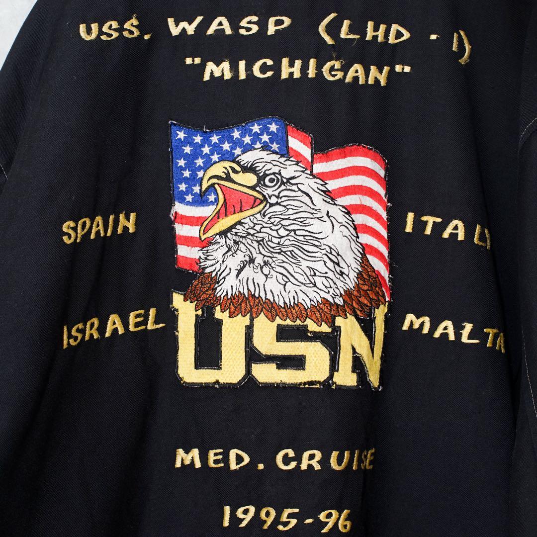 米軍ミリタリー90S U.S.NAVY 海軍 ツアージャケット USS