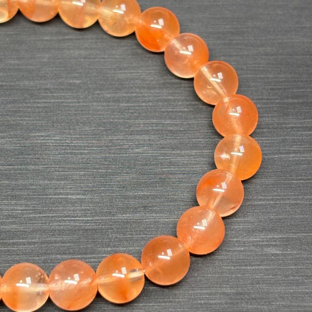 かわいい】オレンジラビットヘアールチルクォーツ 天然石 ビーズ