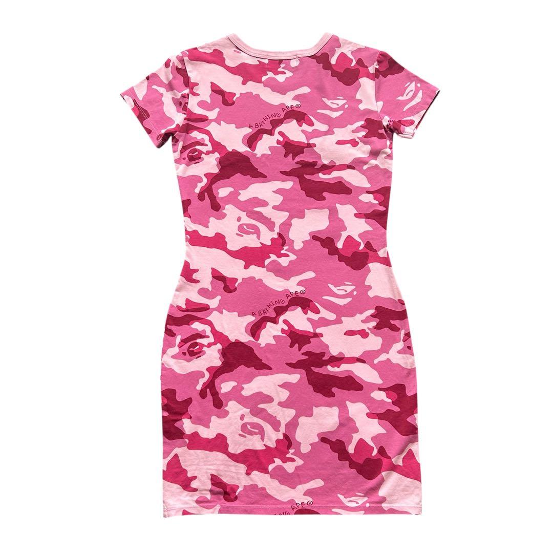 レア】A BATHING APE カモフラ 迷彩 ミニワンピ ピンク - メルカリ