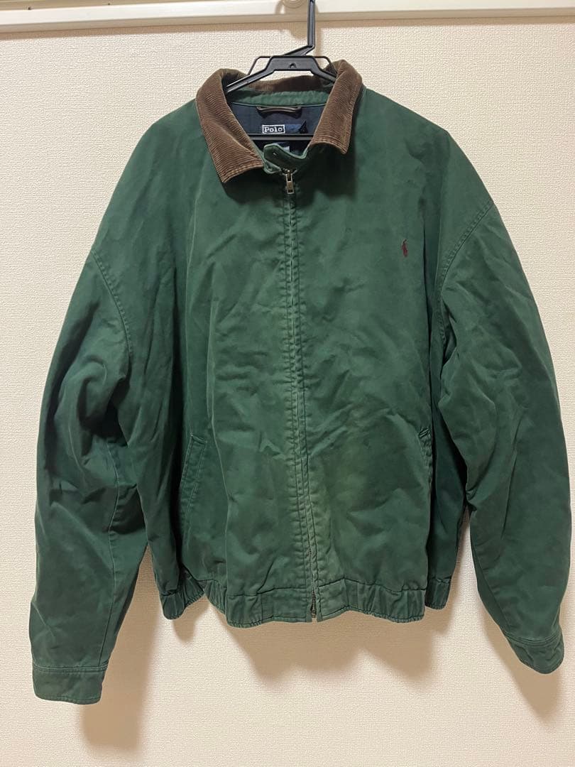 【ポロバイラルフローレン】スウィングトップ　ブルゾン　襟コーデュロイ　刺繍ロゴ 中古・古着通販】POLO RALPH LAUREN (ポロ・ラルフローレン) 襟