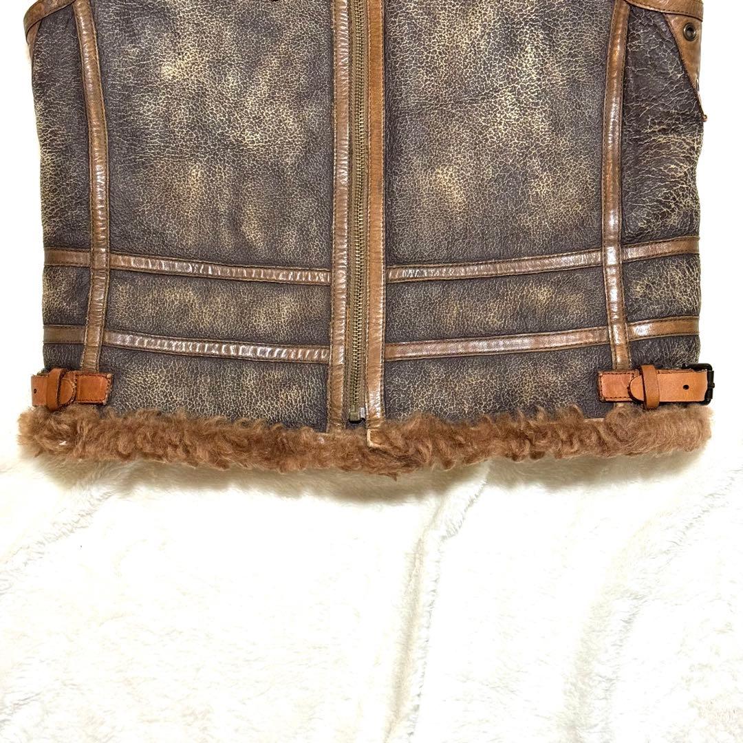 希少 美品 RALPH LAUREN XL ラム レザー ベスト ラルフローレン - メルカリ