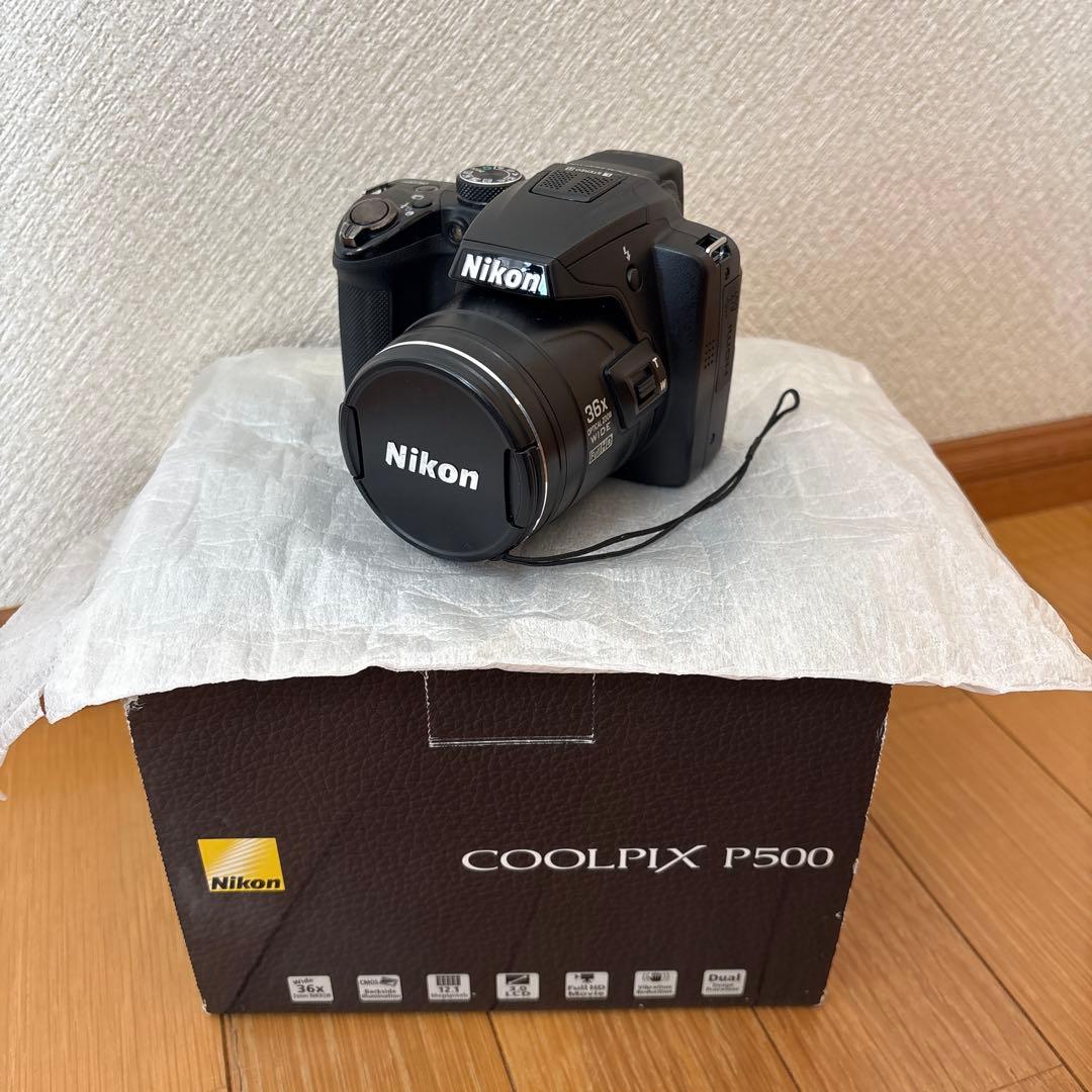 美品　NIKON ニコン COOLPIX P500 コンパクトデジタル Amazon | NikonデジタルカメラCOOLPIX P500 ブラック P500 1210万画素