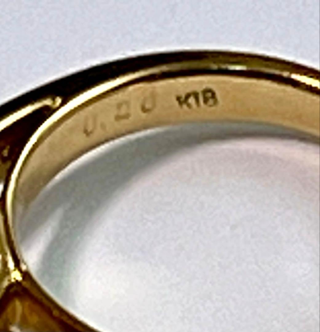 K18ゴールデンパールダイヤモンド0.20ctデザインリング 6.5ｇ