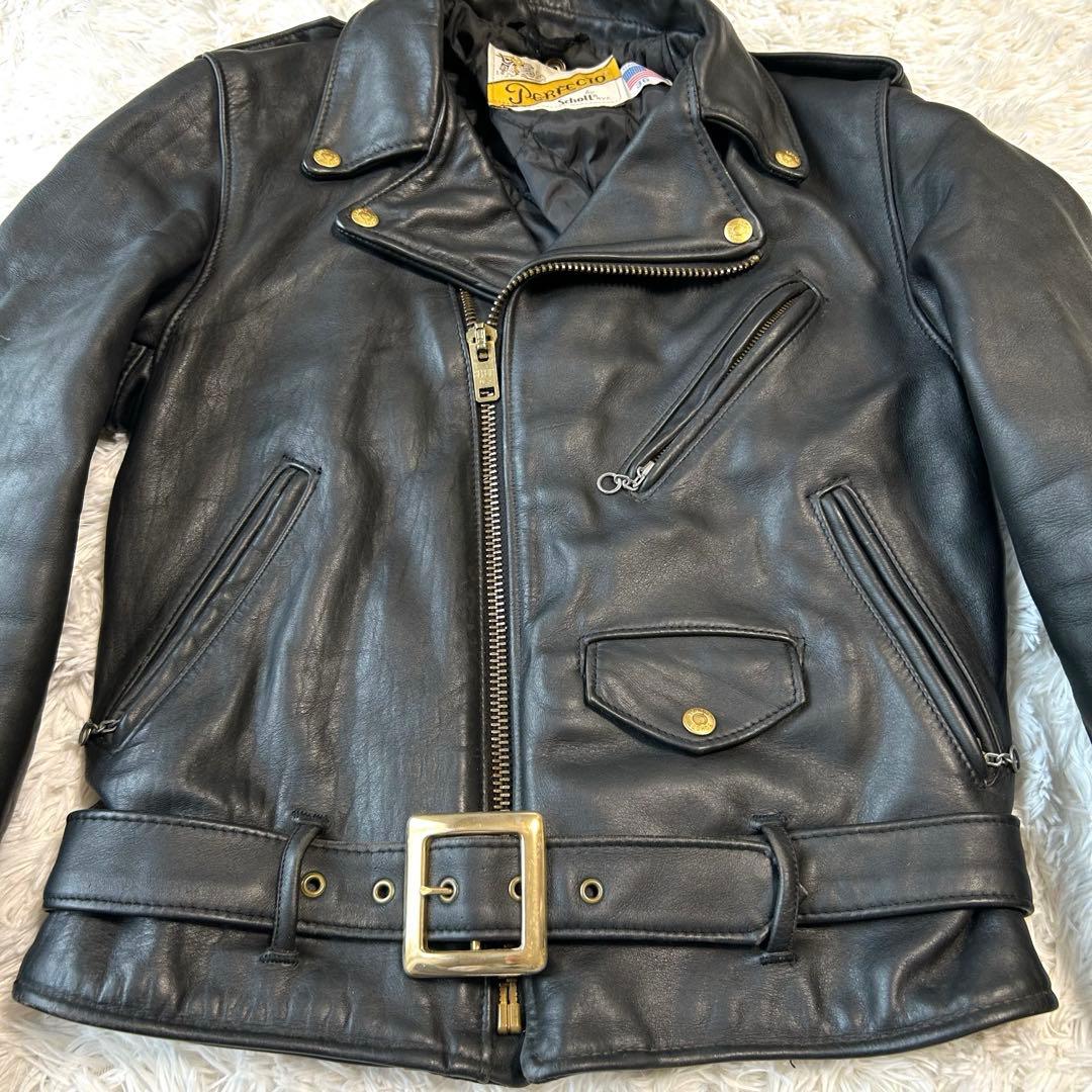 Schott 618 36 金ボタン ダブルライダースジャケット USA製 - メルカリ