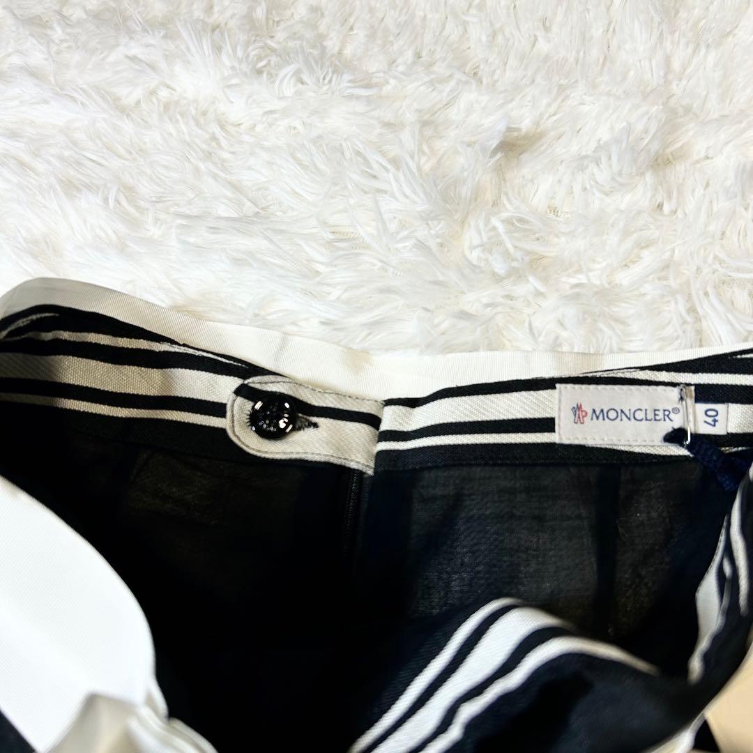 新品タグ付✨️モンクレール ショートパンツ ストライプ リボン 黒 白