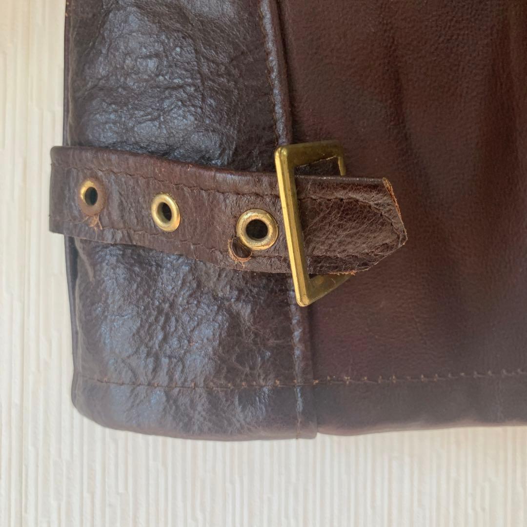 Schott ショット 642VS レザー シングルライダースジャケット茶 38