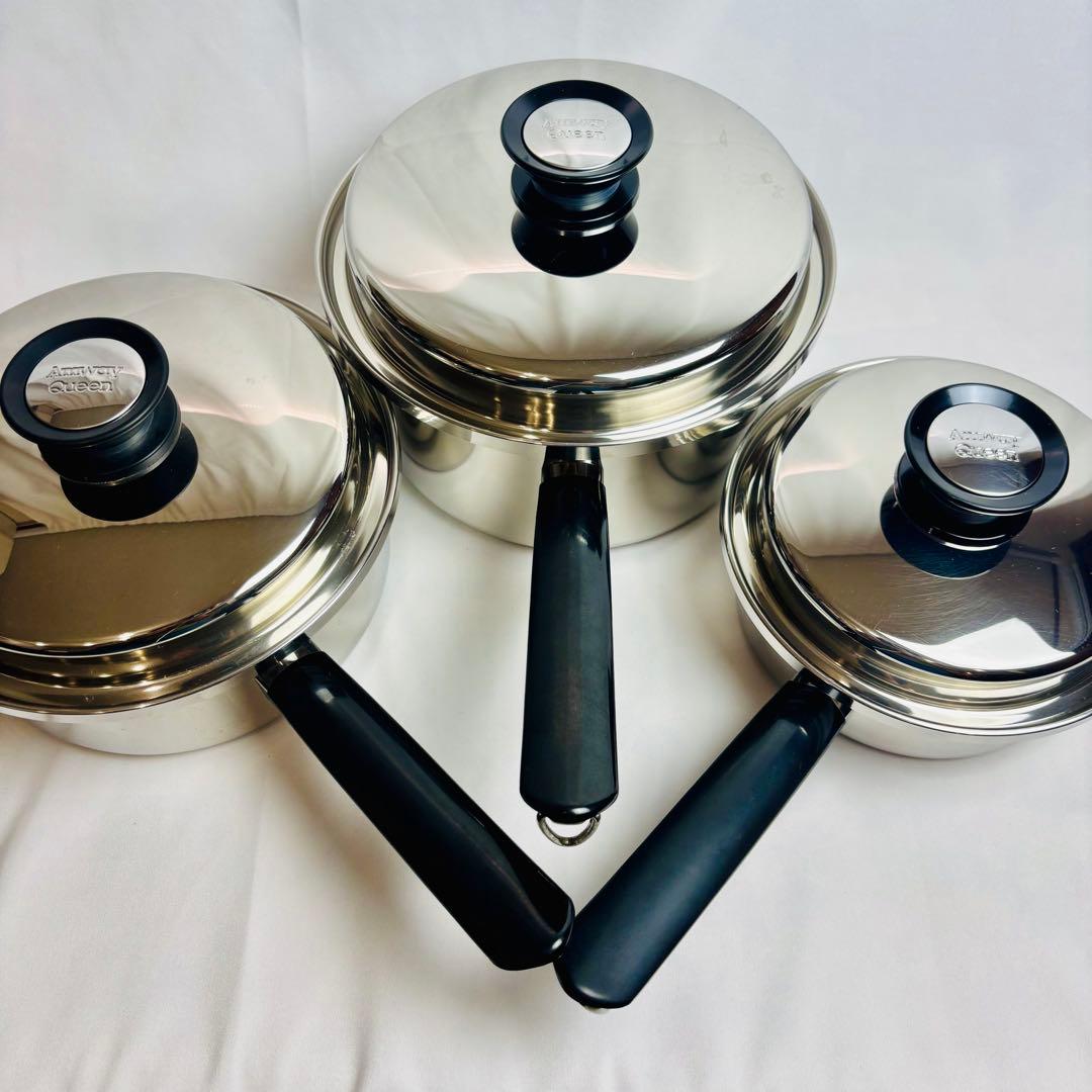 アムウェイ クイーン ソースパン3点セット 未使用 Yahoo!オークション USED①♪アムウェイ クィーン クック 中ソースパン