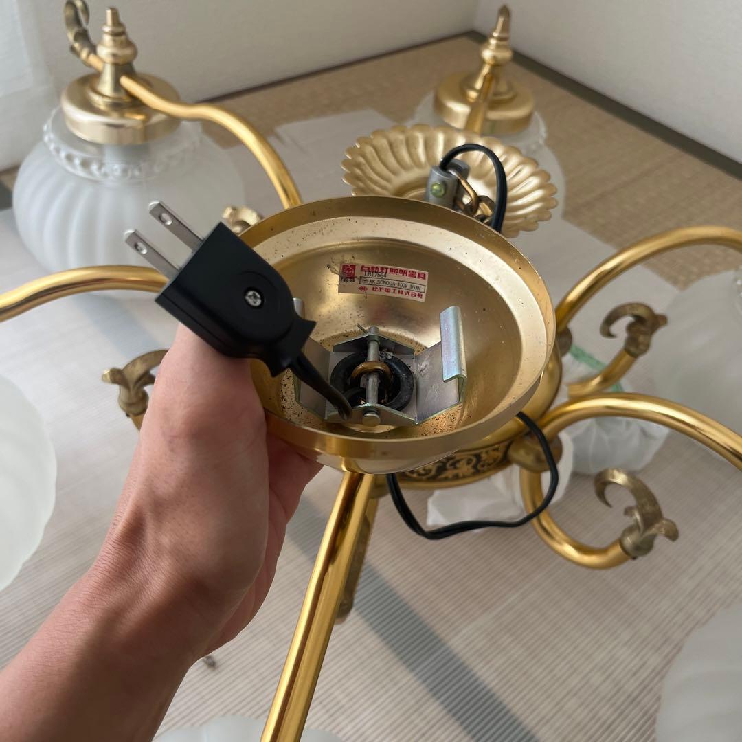 アンティーク昭和レトロ6灯x1と1灯x1シャンデリア - メルカリ