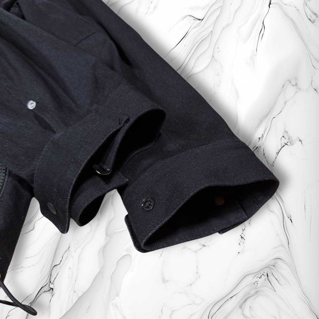 《22SS》\"sacai\" デニムマウンテンパーカー マルチジップ 黒