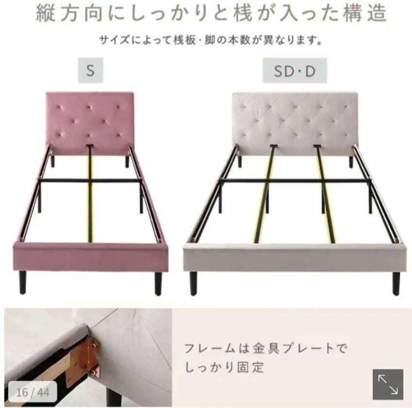 RASIK ファブリックベッド シングル IRONA モーブピンク