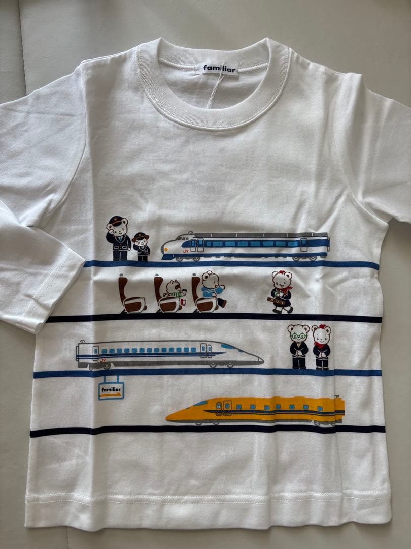 familiar 新幹線プリント Tシャツ 大人サイズ】JR新幹線電車蓄光プリント半袖Tシャツ 半袖Tシャツ｜子供