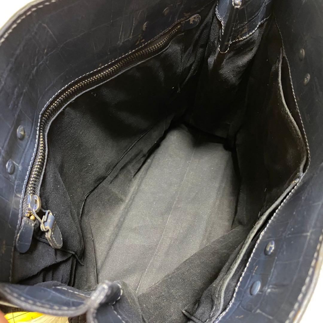 極希少✨】Felisi クロコ型押し スクエア トートバッグ 保存袋