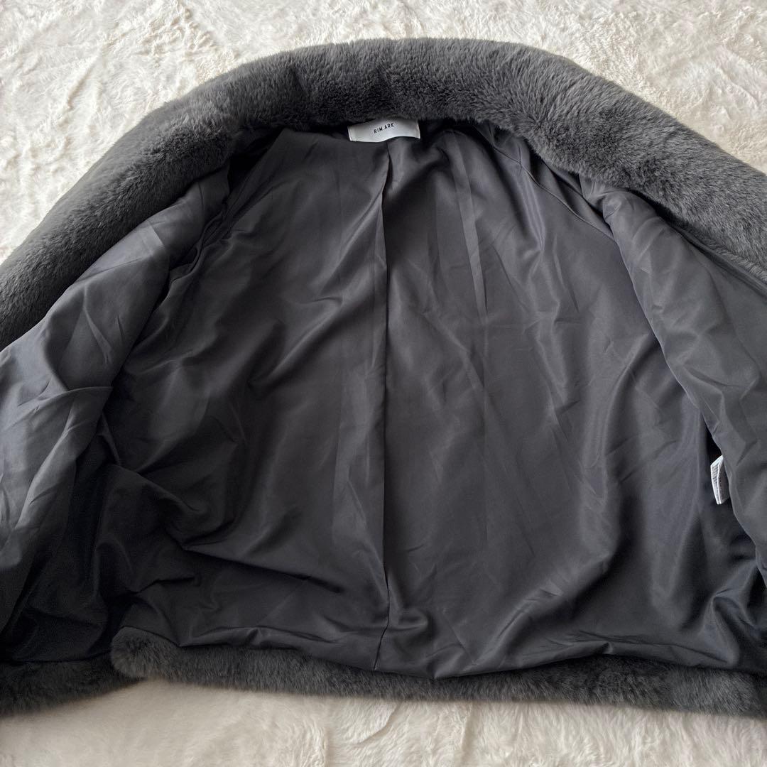 美品✨RIM.ARK リムアーク ドルマン フェイクファー コート グレー