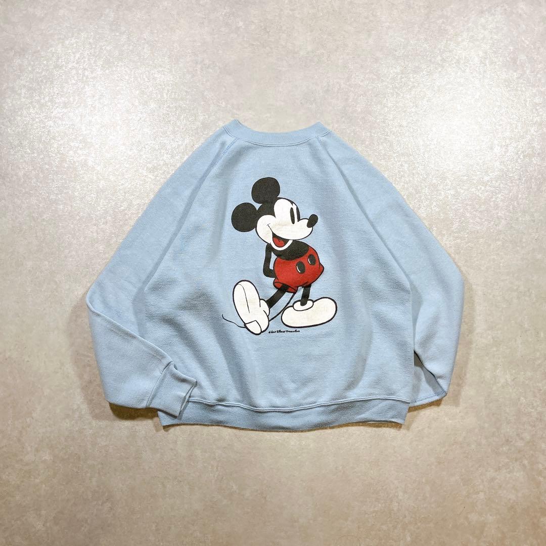 70s 80s USA製 Disney 白足ミッキー スウェット ヴィンテージ レディース 古着 80s USA製 Disney ミッキー 白足 スウェット