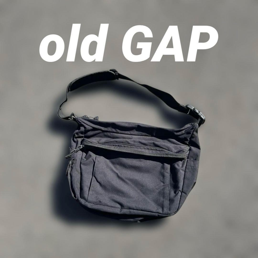 多ポケット BLACK 2001年製 oldGAP メッセンジャーバッグ - メルカリ