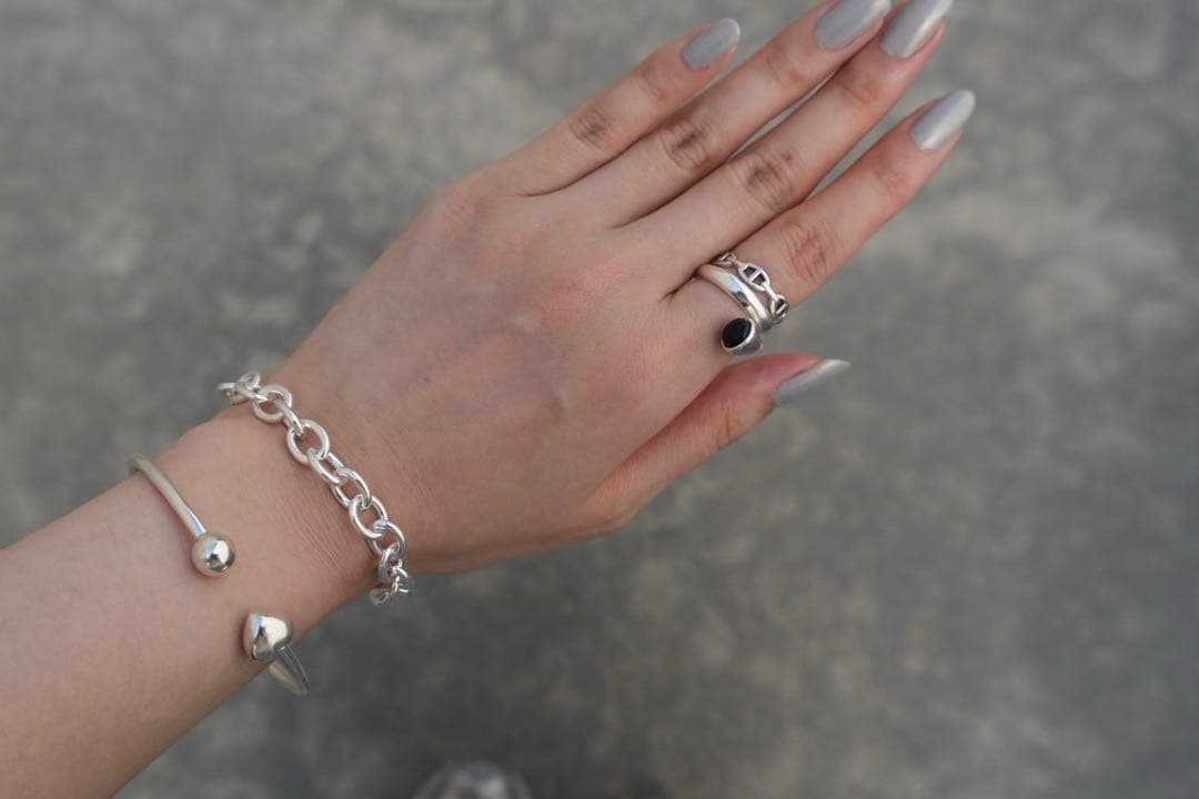 シルバー 925チェーンブレスレット トグル式 - メルカリ