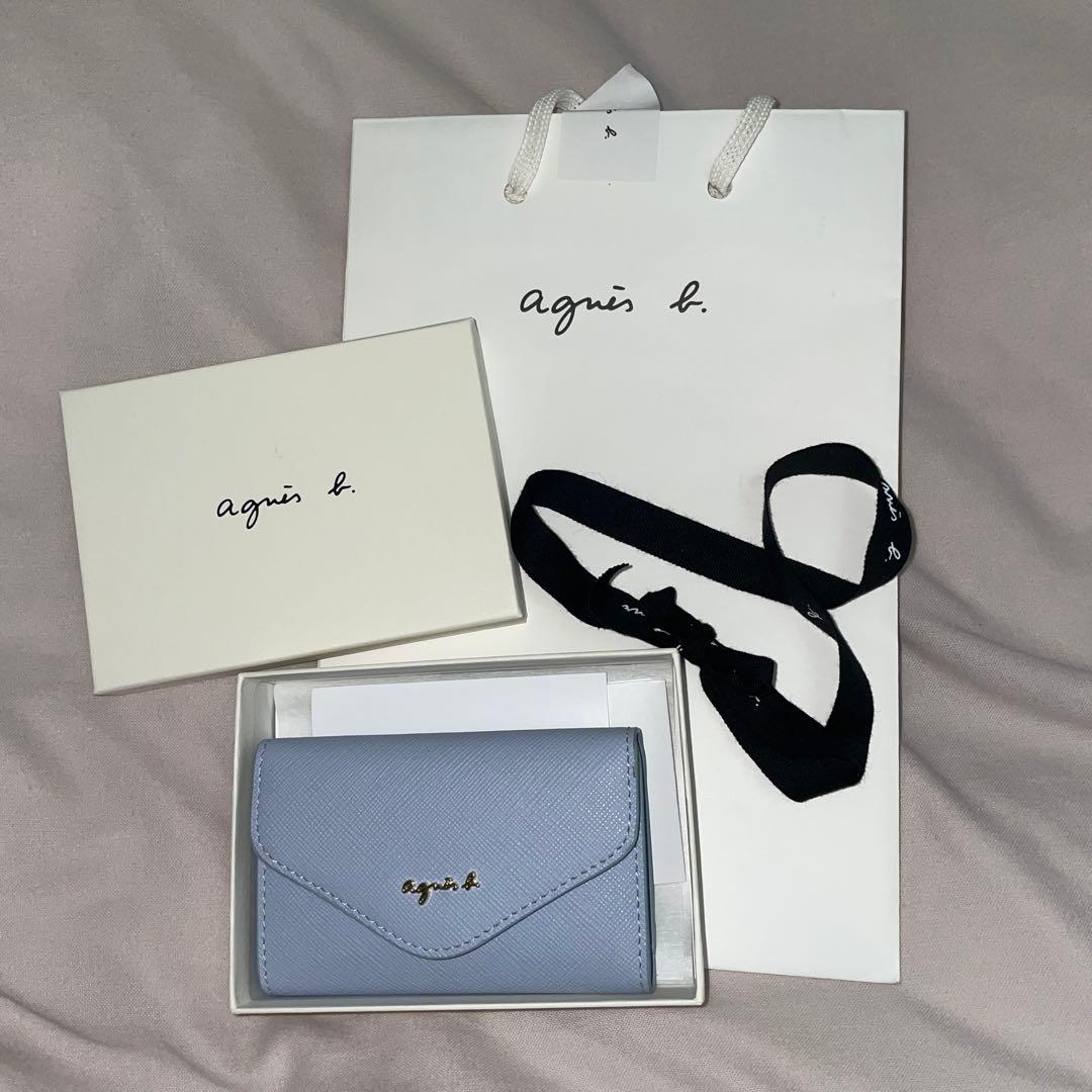 agnès b. 三つ折りキーケース 箱・紙袋あり シンプルおしゃれ♪】アニエスベー キーケース ギフトにも (Agnes b