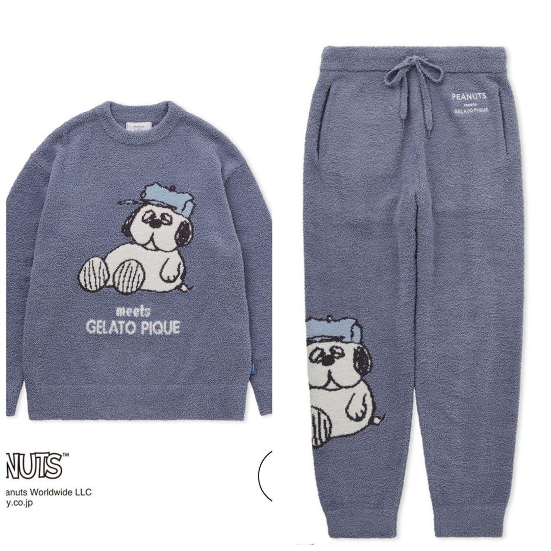 新品 gelato piqueジェラートピケ スヌーピー オラフ 上下セット M