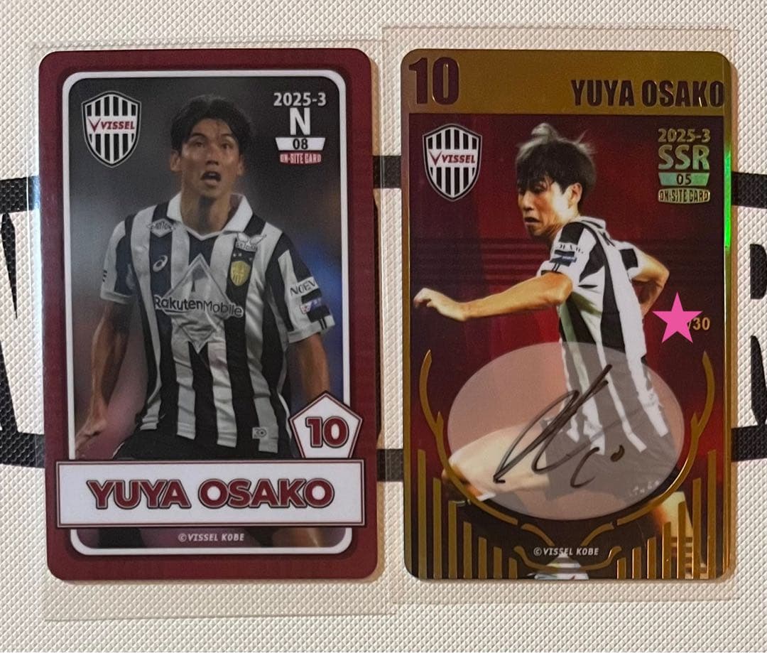 30周年ユニ】ヴィッセル神戸オンサイトカードN+SSR直筆サイン 大迫勇也