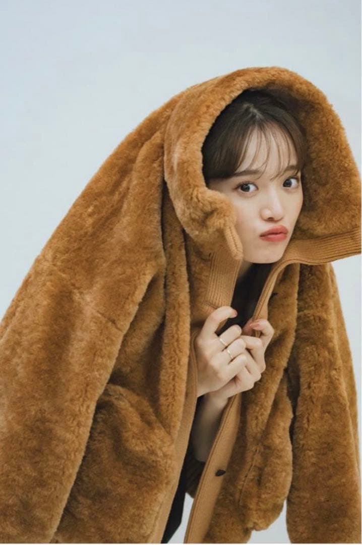 【pinue】スタンドカラーボアジャケットブラウン □✴︎hana✴︎様専用□ スタンドカラー ボアブルゾン ブラウン