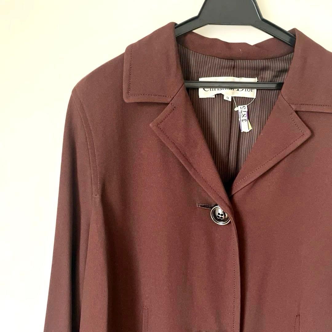 Dior クリスチャンディオール バーガンディ ロングコート ボルドー