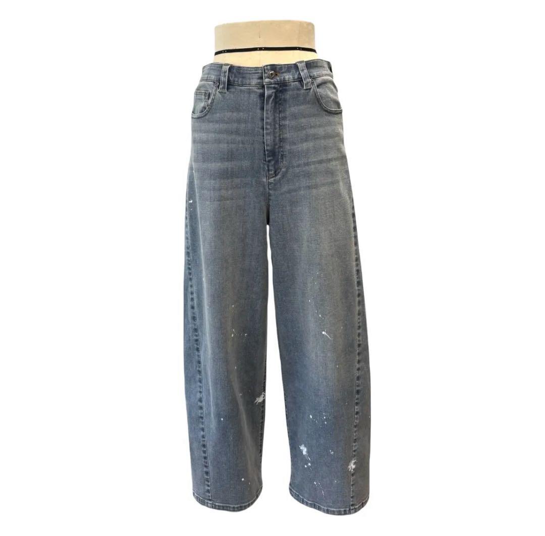 期間限定】ayane ペイント加工バレルレッグデニムパンツ - メルカリ