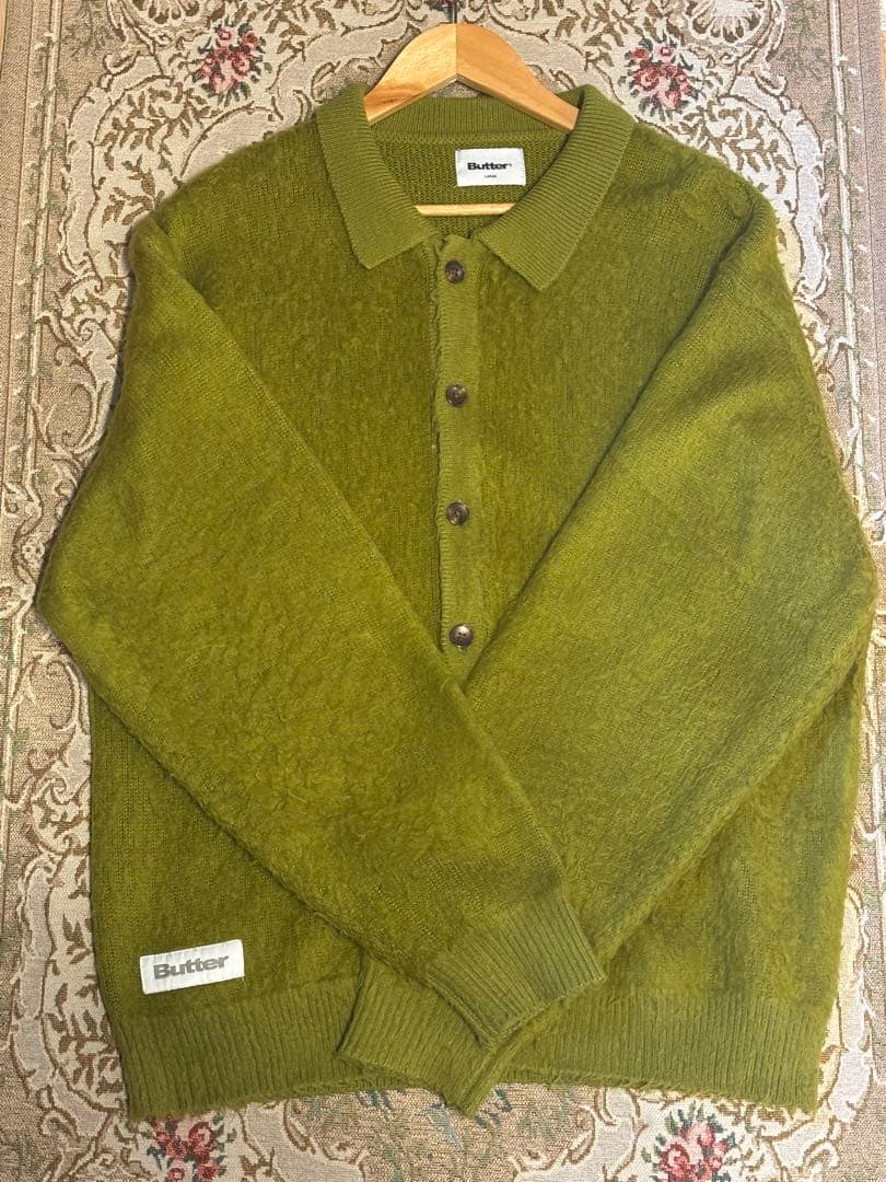 butter goods 襟付きモヘアカーディガン 60?70's 襟付き モヘアカーディガン - 古着屋グレープフルーツ ムーン