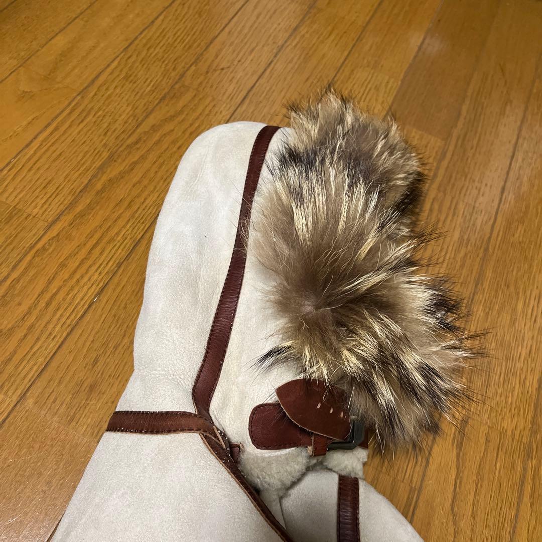 B-7 女性やキッズに ブラウンパーツ頑丈本革 羊革羊毛100% リアル