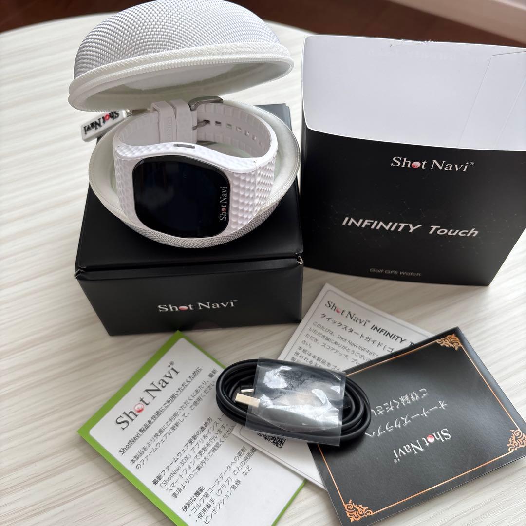 美品Shot Navi INFINITY Touch ホワイト GPSナビ ShotNavi（ショットナビ） Shot Navi INFINITY Touch 腕時計型 GPS