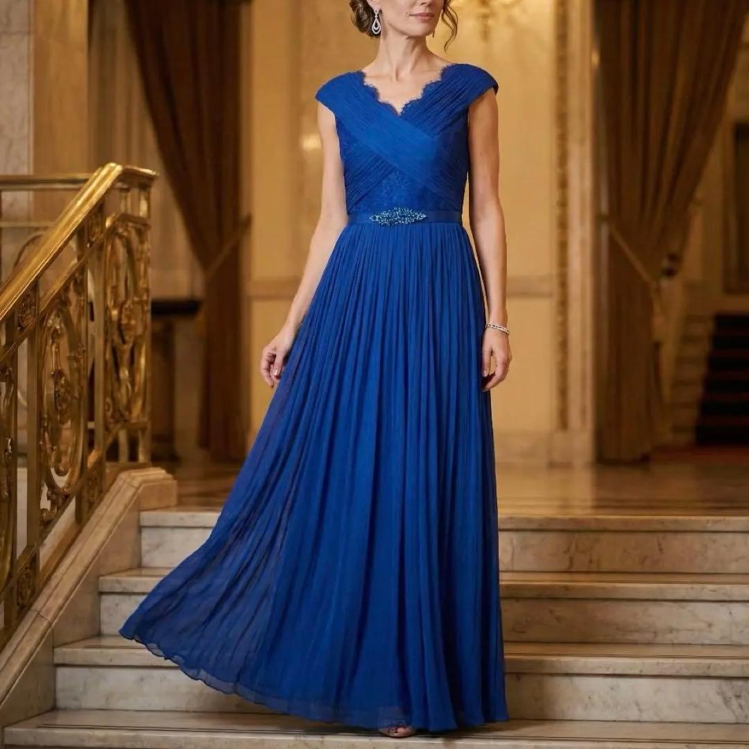 TADASHI SHOJI タダシショージ シルク混 ロングドレス M ブルー - メルカリ