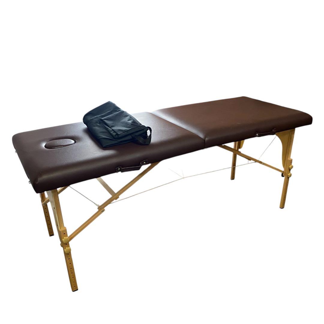 SEVEN BEAUTY セブンビューティ 折り畳み マッサージベット 施術台 軽量 折りたたみ マッサージベッド (木製)(有孔) ブラック 長さ185×幅