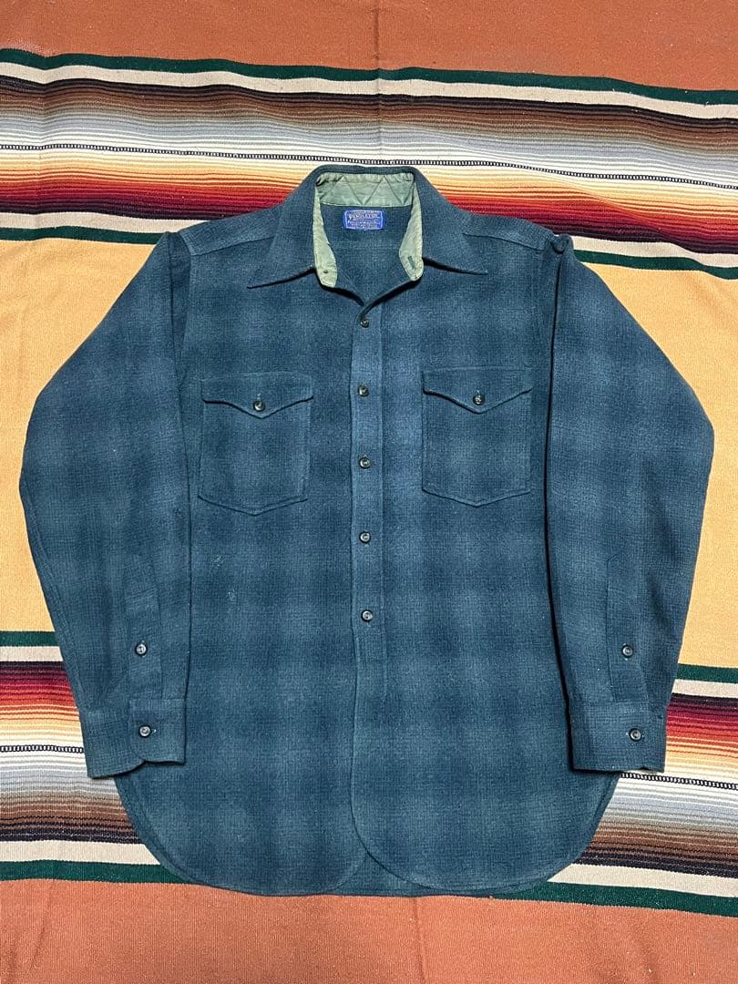 40s USA製 PENDLETON ボードシャツ \"オンブレ\" グリーン系